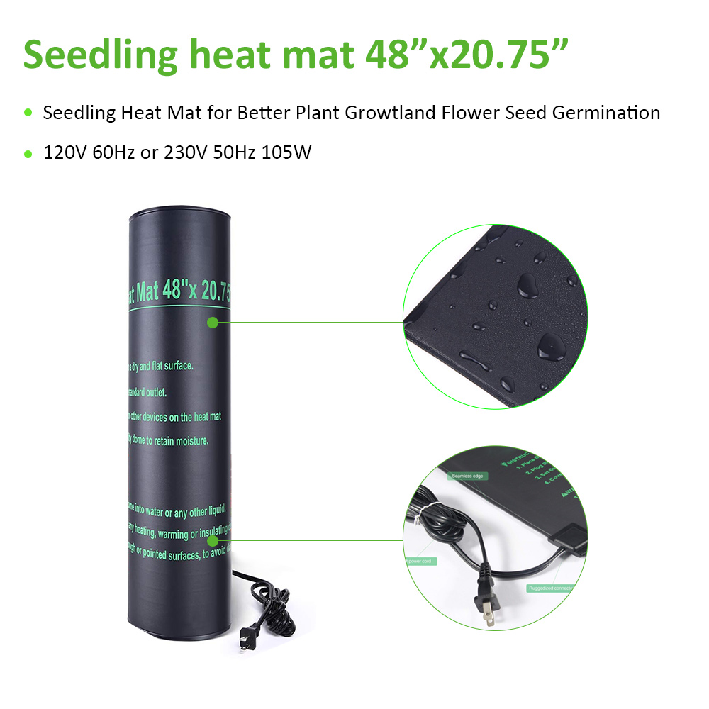 MET/cMET IP67 approved Seedling heat mat 48"x20.7Inch
