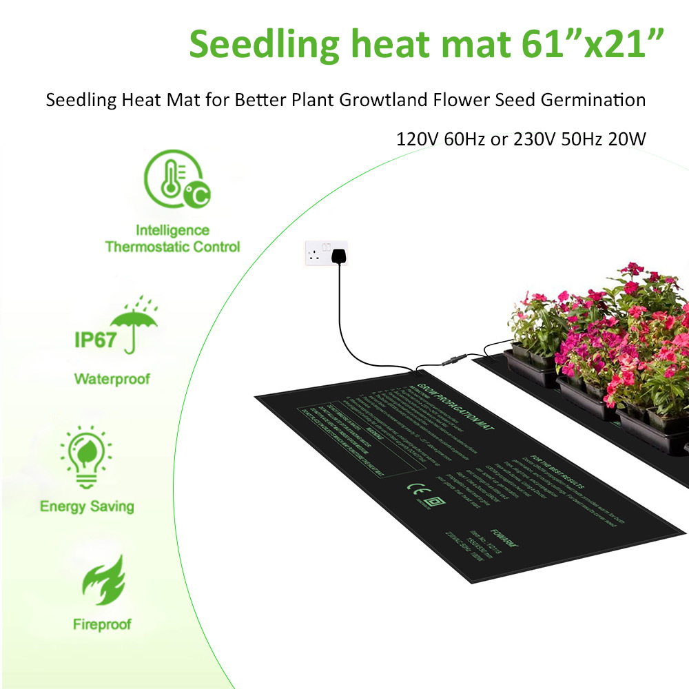 MET/cMET IP67 approved seedling heat mat 21"x61"